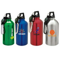 16.9 oz. Aluminum Sport Flask Bottle w/ Carabiner Top & Compass